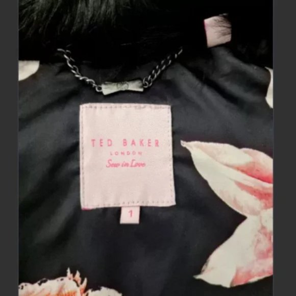 Ted Baker Tirely Furrly Detachable Sleeve Black Leather Jacket vest size 1 nwot - Picture 14 of 15